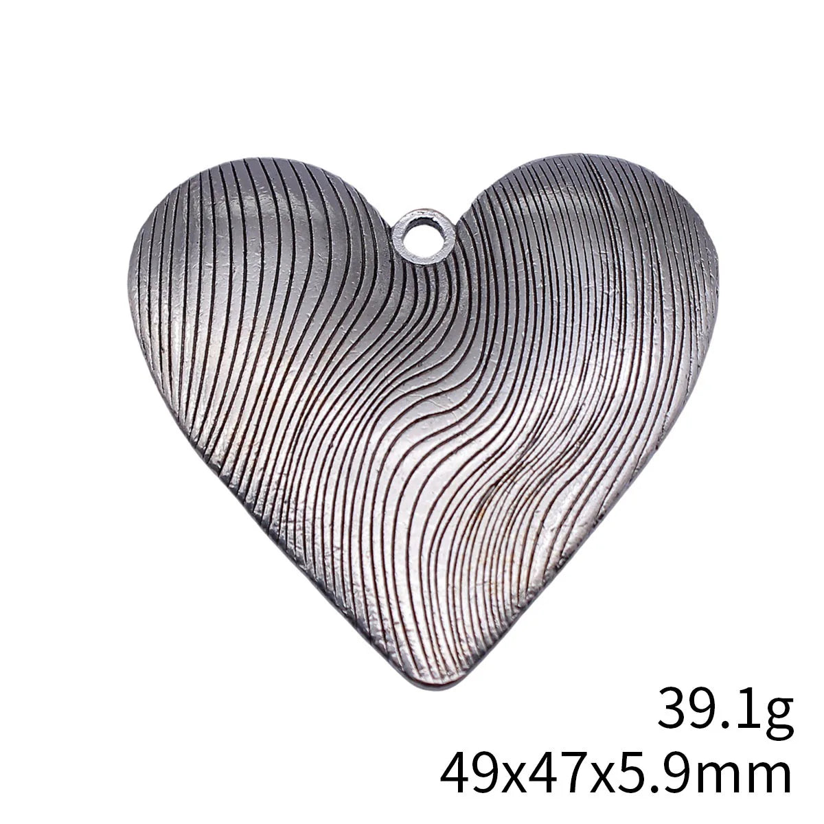 49x47x5.9mm 39.1g Antique Silver Zinc Alloy Wavy Heart Large Charm Pendant for DIY Necklace Making