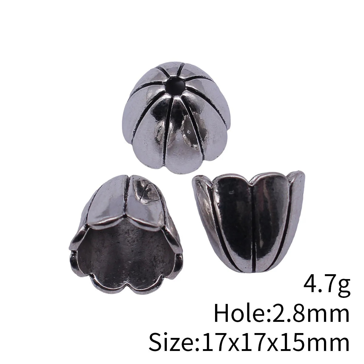 17x17x15mm 4.7g Multicolor Zinc Alloy Flower Bead Caps for DIY Beaded Bracelet Necklace Jewelry Making