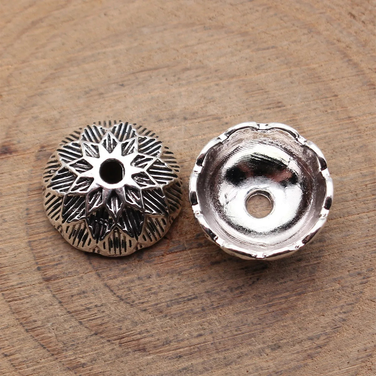 14x14x6.4mm 1.3g Multicolor Zinc Alloy Flower Bead Cap Spacer Beads for DIY Jewelry Making