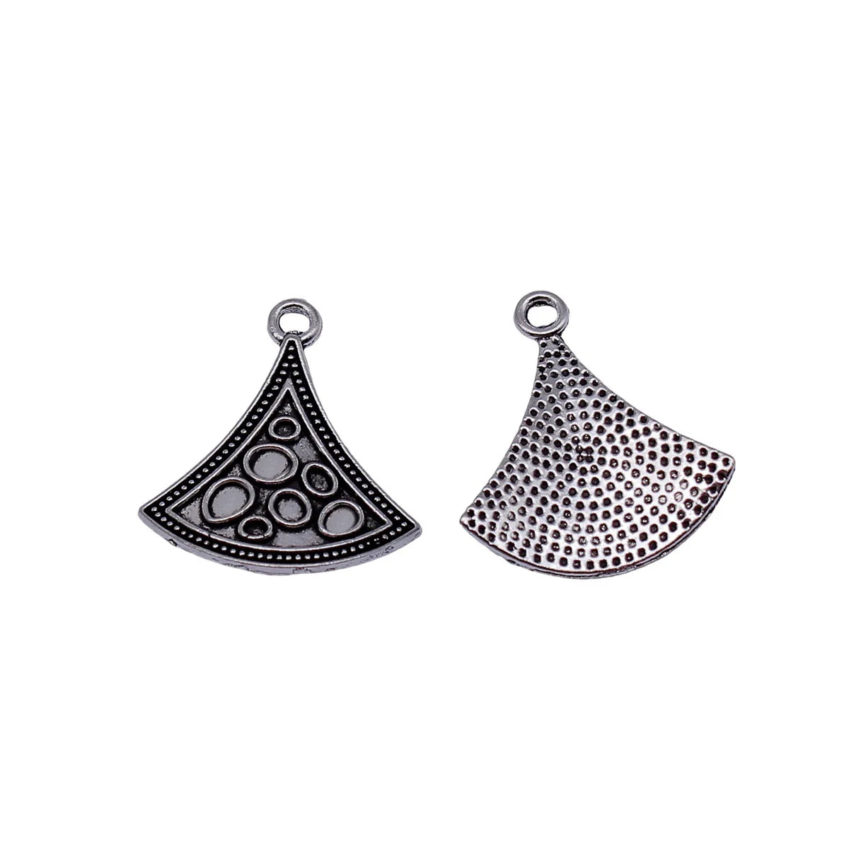 23x20mm 1.3g Antique Silver Zinc Alloy Fan Shape Charm Pendant for DIY Jewelry Making