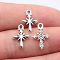 18x12mm 0.6g Multicolor Zinc Alloy Cross Starburst charm pendant for DIY bracelet necklace jewelry making