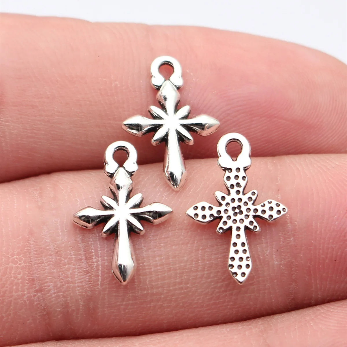 18x12mm 0.6g Multicolor Zinc Alloy Cross Starburst charm pendant for DIY bracelet necklace jewelry making