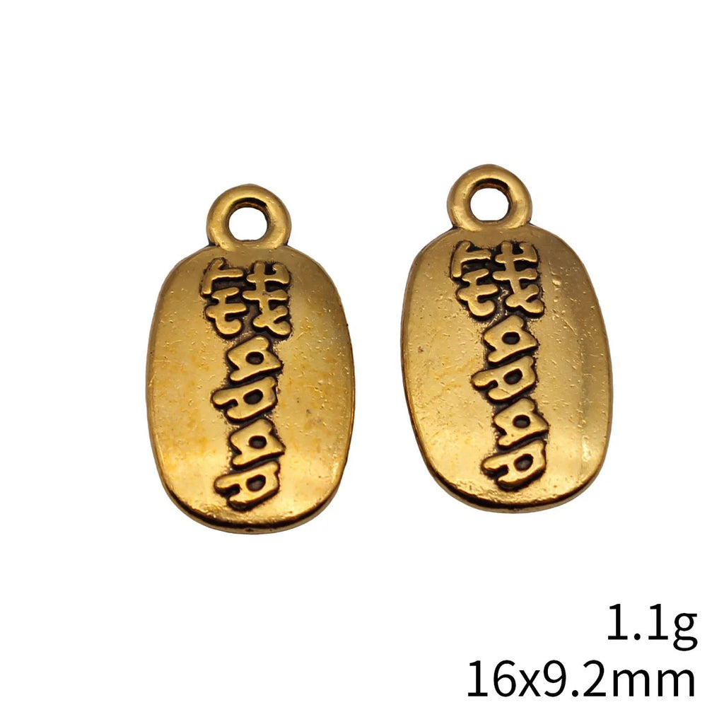 16x9.2mm 1.1g Antique Gold Zinc Alloy Money Tag Charm Pendant for DIY Bracelet Necklace Jewelry