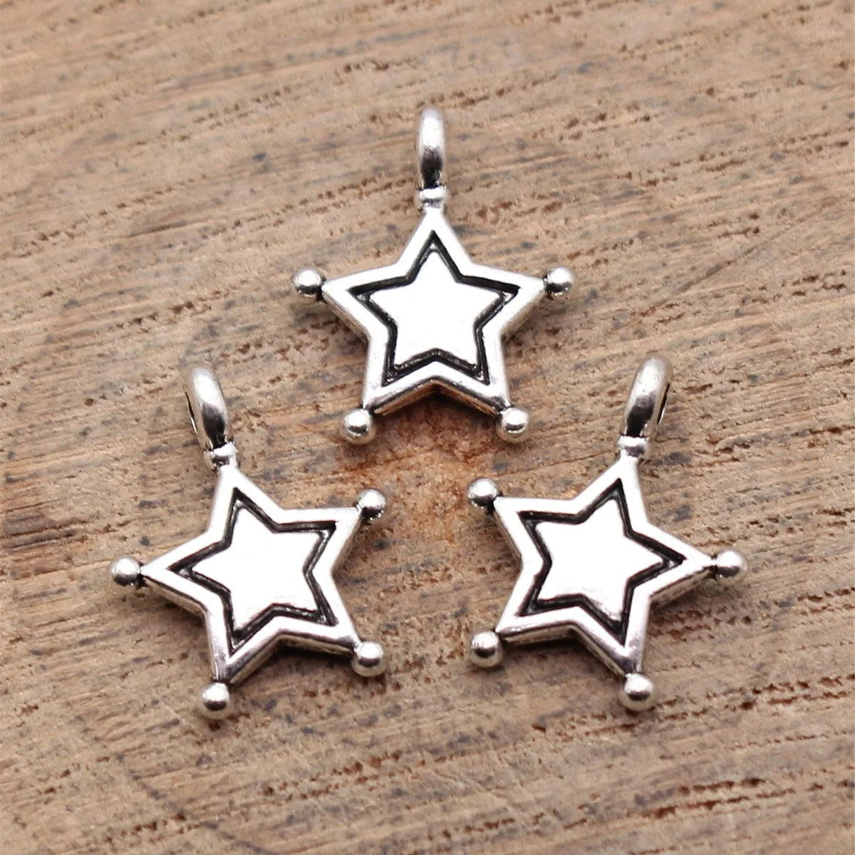 14x11mm 0.58g Antique Silver Zinc Alloy Five Point Star Charm Pendant for DIY Bracelet Necklace Making