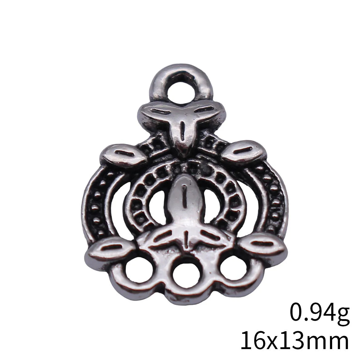 16x13mm 0.94g Blackened Silver Tone Zinc Alloy Earring Connector Charm Jewelry Findings for DIY Earrings