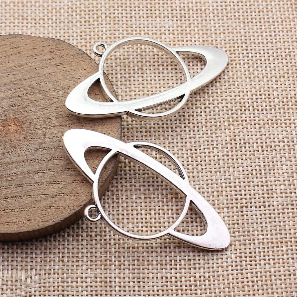 58x31mm 7.3g Antique Silver Zinc Alloy Hollow Planet Star Charm Pendant for Necklace Making