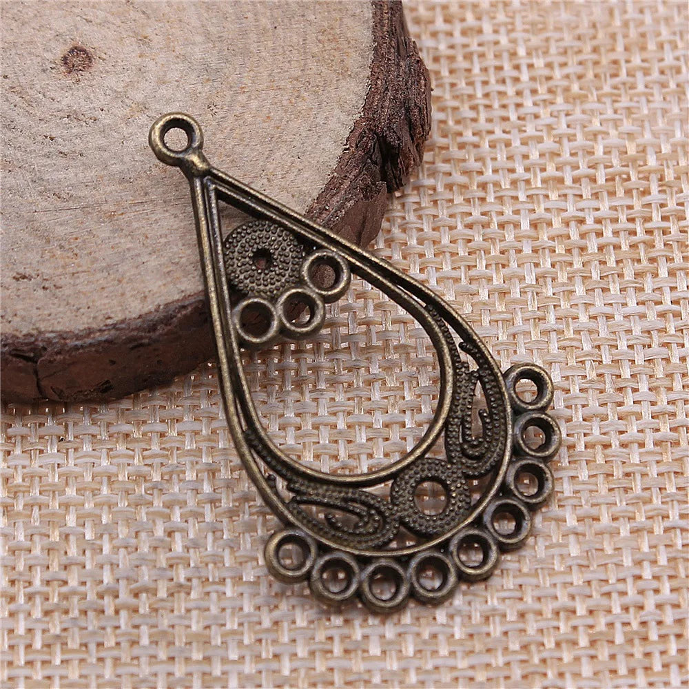 43x27mm 2.2g Multicolor Zinc Alloy Earring Connector Charm for DIY Earrings Jewelry Making