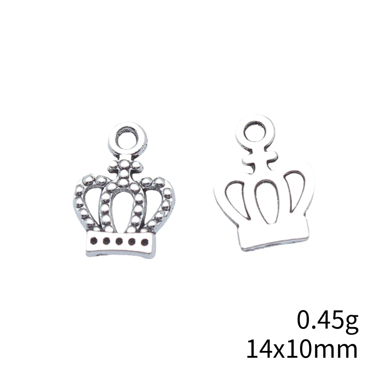14x10mm 0.45g Antique Silver Zinc Alloy Crown Charm Pendant for DIY Necklace Bracelet Jewelry