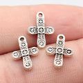 14x10mm 0.61g Antique Silver Zinc Alloy Cross Charm Pendant for DIY Necklace Bracelet Making