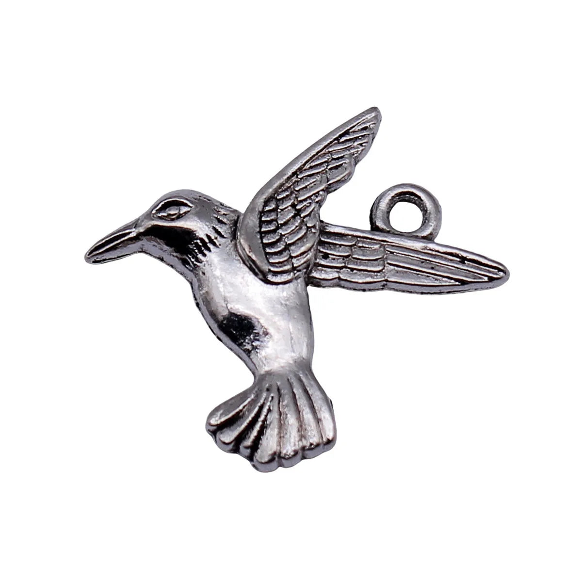19x18mm 1.3g Antique Silver Zinc Alloy Hummingbird Bird Charm Pendant for DIY Bracelet Jewelry Making