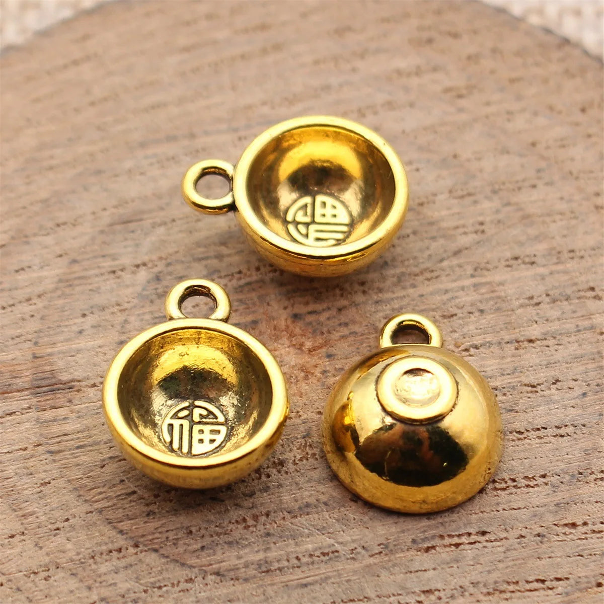 14x11x6mm 1.6g Multicolor Zinc Alloy Chinese Fu Bowl Charm Pendant for DIY Necklace Jewelry Making