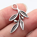 31x22mm 2.9g Antique Silver Zinc Alloy Olive Branch Charm Pendant for DIY Bracelet Necklace Making