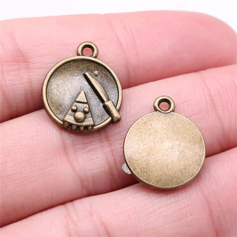 15x18mm 1.7g Antique Bronze Zinc Alloy Cake Slice Charm Pendant for DIY Necklace Bracelet Making