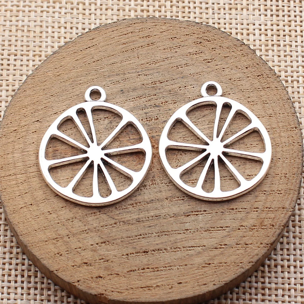 27x24mm 2.4g Multicolor Zinc Alloy Hollow Lemon Slice charm pendant for DIY bracelet necklace jewelry