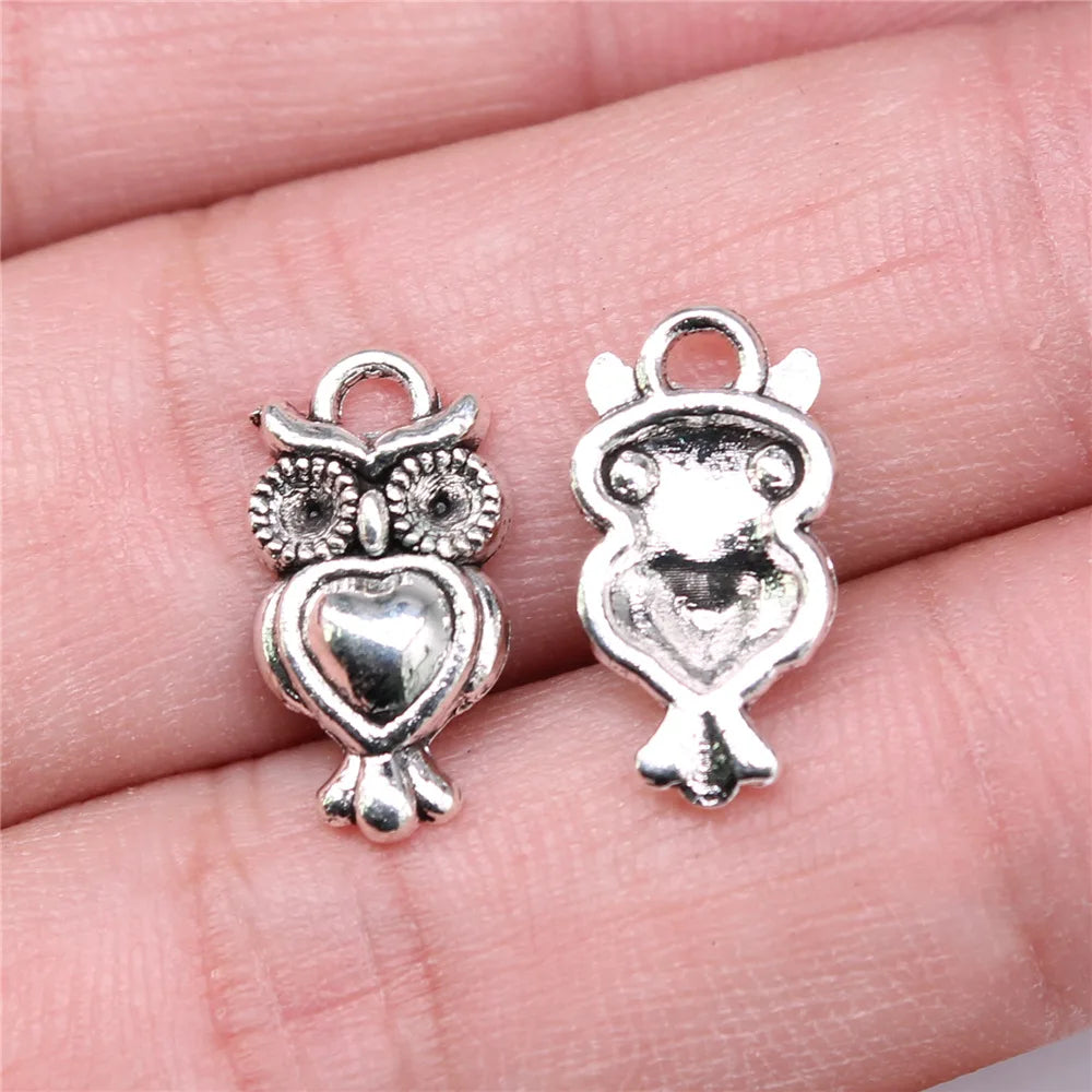 17x9mm 0.8g Multicolor Zinc Alloy Owl Cat Charm Pendant for DIY Necklace Bracelet Jewelry Making