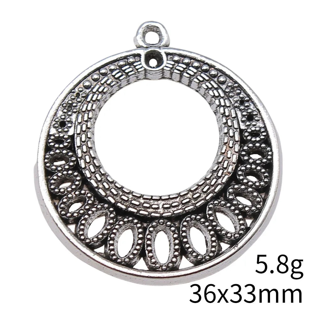36x33mm 5.8g Multicolor Zinc Alloy Round Earring Charms for DIY Earrings Jewelry Making