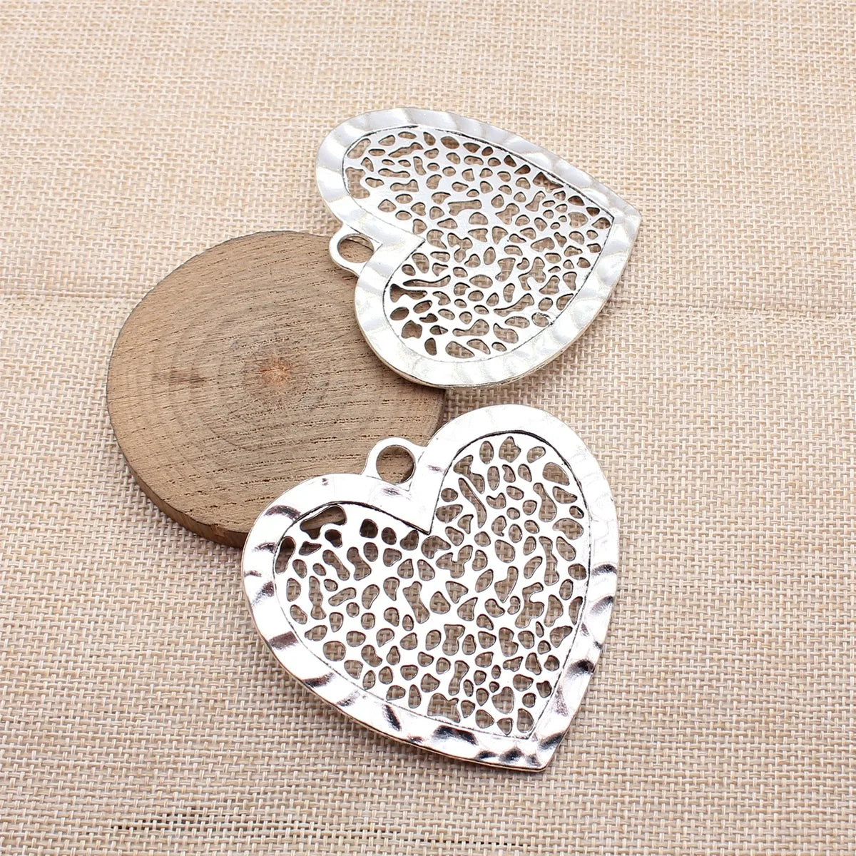 70x65mm 21g Antique Silver Zinc Alloy Openwork Large Heart Hollow Charm Pendant for DIY Jewelry Making