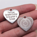 25x25mm 4.5g Antique Silver Zinc Alloy Heart Word Tag Charm Pendant for DIY Necklace Jewelry Making