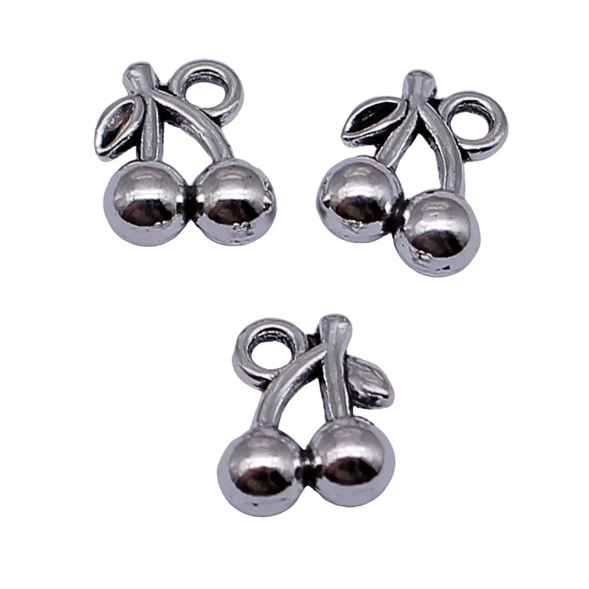10x8mm 0.64g Antique Silver Zinc Alloy Cherry Charm Pendant for Necklace Bracelet DIY Jewelry