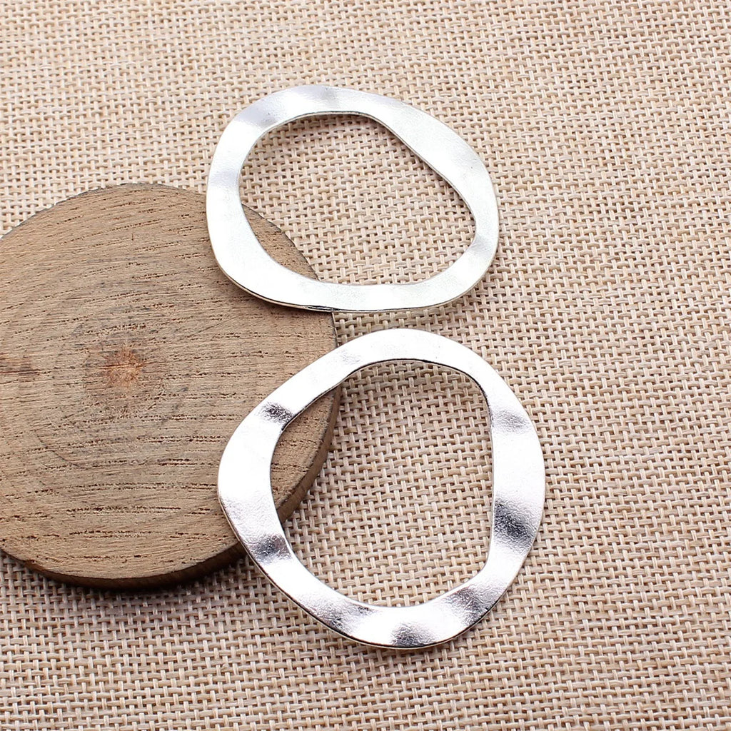 49x48mm 5.9g Antique Silver Zinc Alloy Irregular Geometric Ring Charm Pendant for DIY Jewelry Making