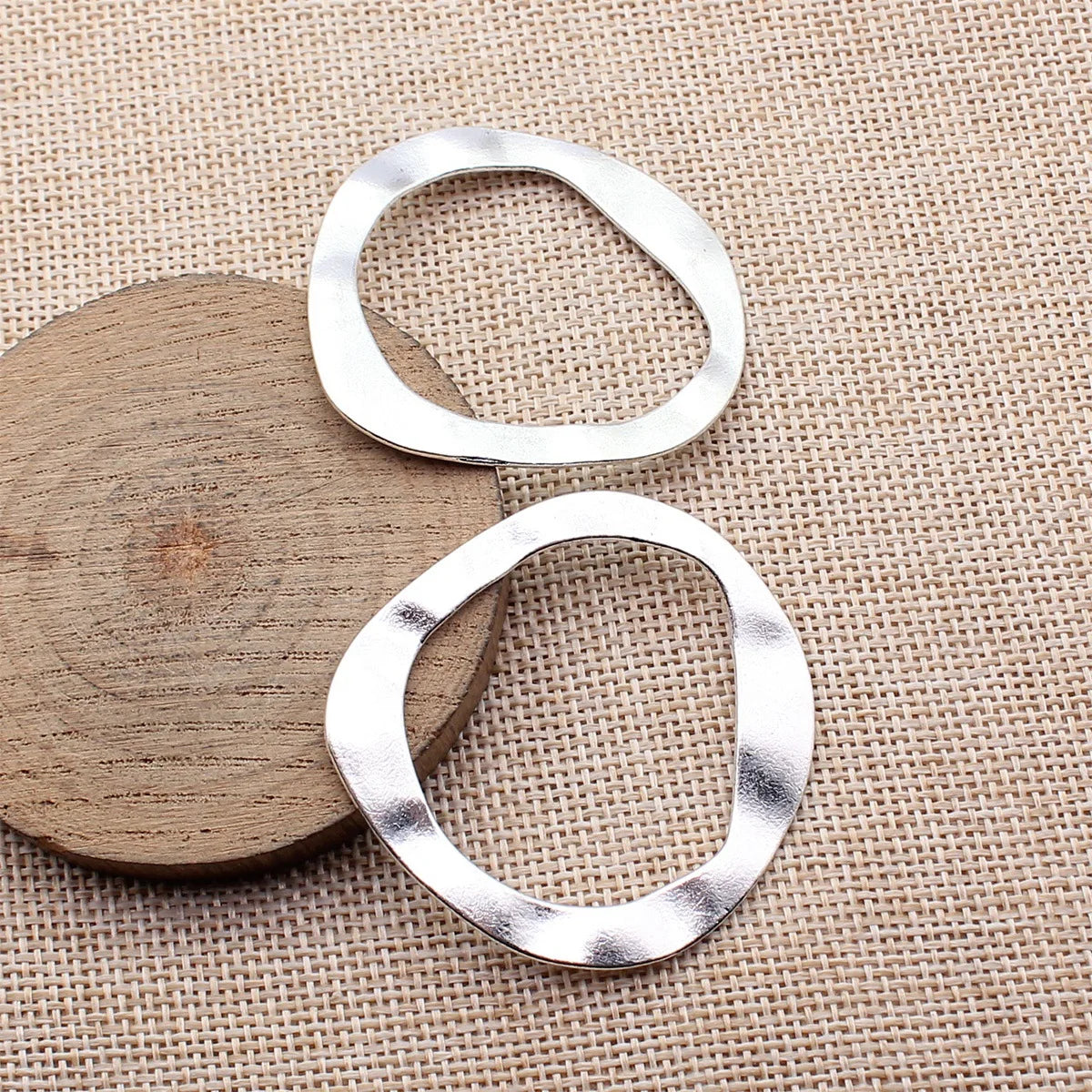 49x48mm 5.9g Antique Silver Zinc Alloy Irregular Geometric Ring Charm Pendant for DIY Jewelry Making