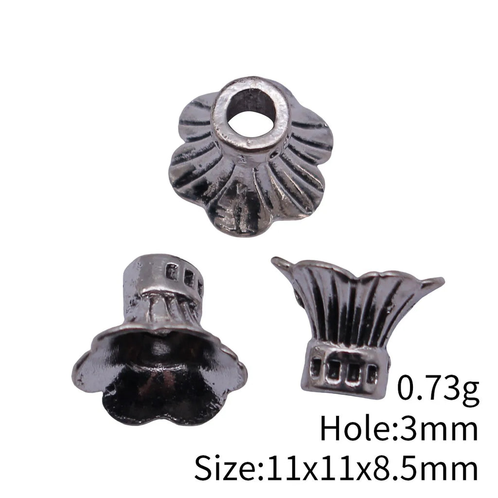 11x11x8.5mm 0.73g Multicolor Zinc Alloy Flower Bead Caps Jewelry Findings for DIY Beaded Jewelry Making