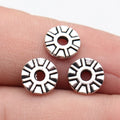 8.6x8.6x1.5mm 0.45g Antique Silver Zinc Alloy Gear Texture Spacer Beads for DIY Bracelet Jewelry Making