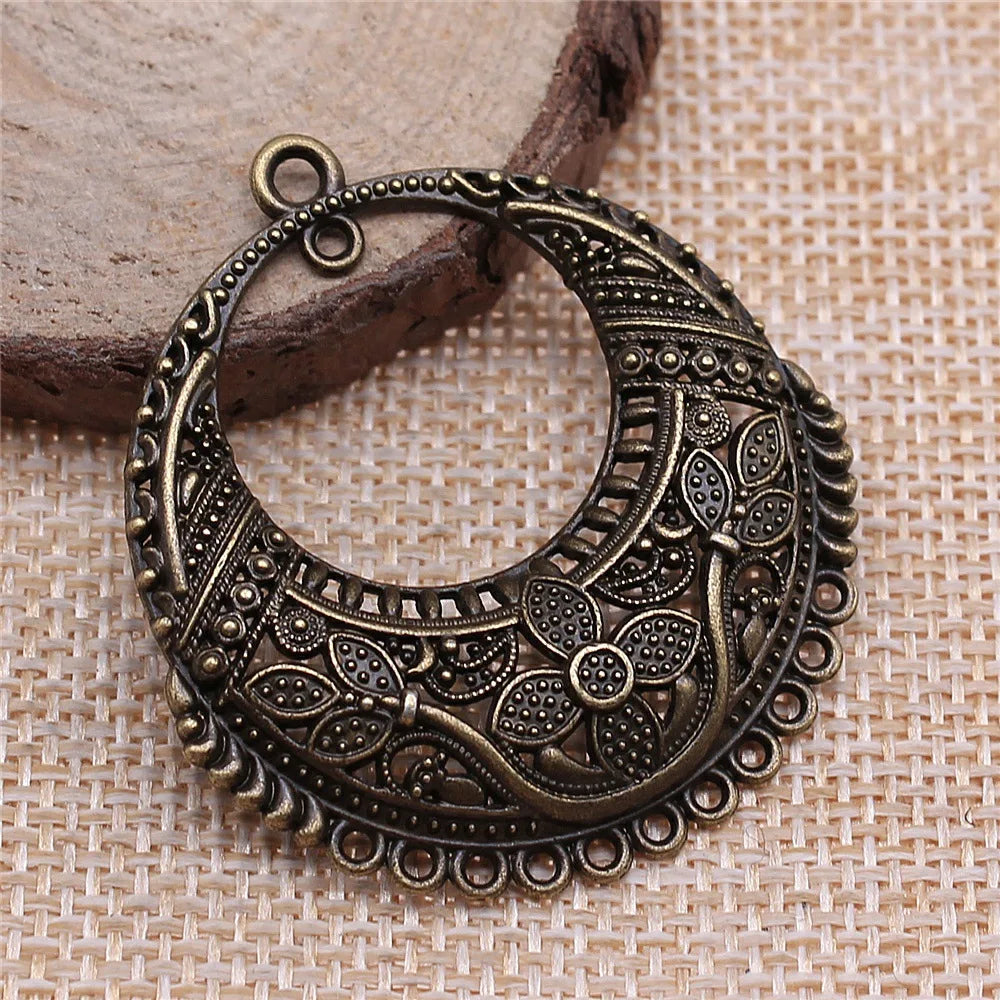 42x46mm 6g Multicolor Zinc Alloy Openwork Geometric Earring Connector Charm for DIY Earrings