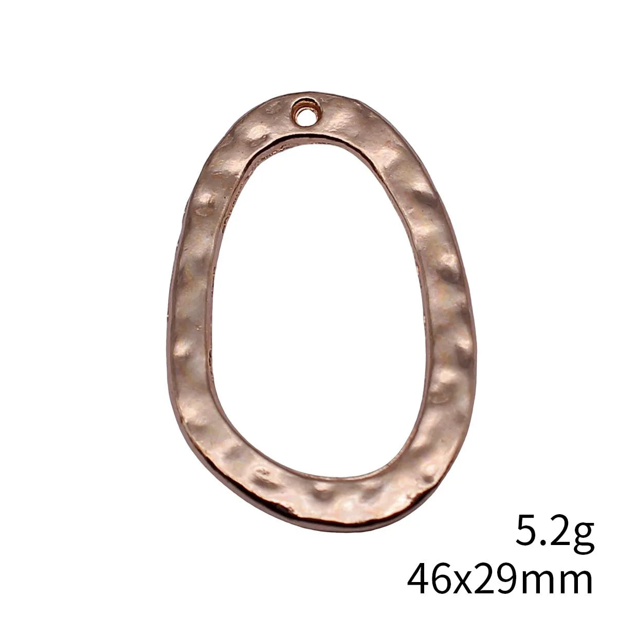 46x29mm 5.2g Multicolor Zinc Alloy Hammered Irregular Oval Ring Charm Pendant for DIY Jewelry Making