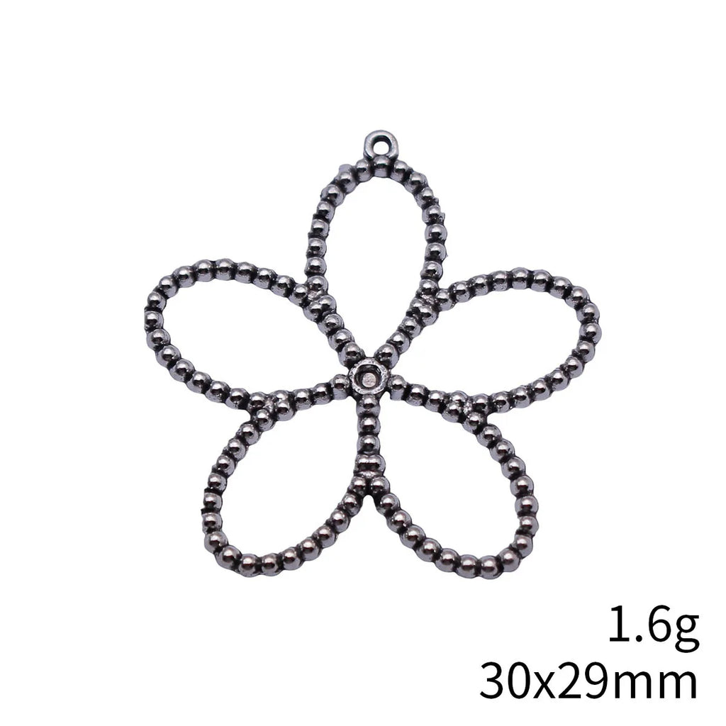 30x29mm 1.6g Antique Silver Zinc Alloy Hollow Flower charm pendant for DIY necklace bracelet making