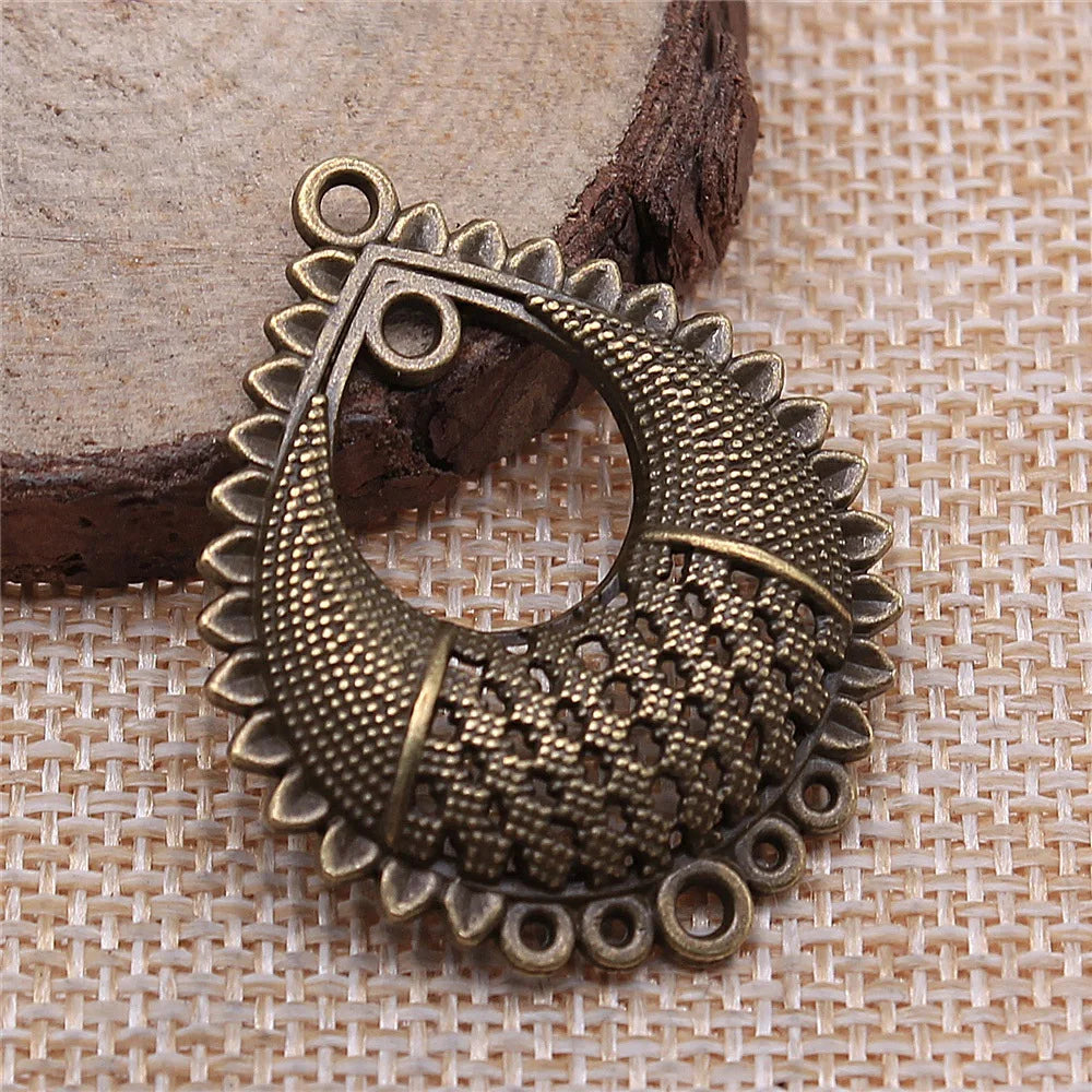 31x39mm 4.2g Multicolor Zinc Alloy Earring Connector Charm for DIY Dangle Earrings Jewelry Making