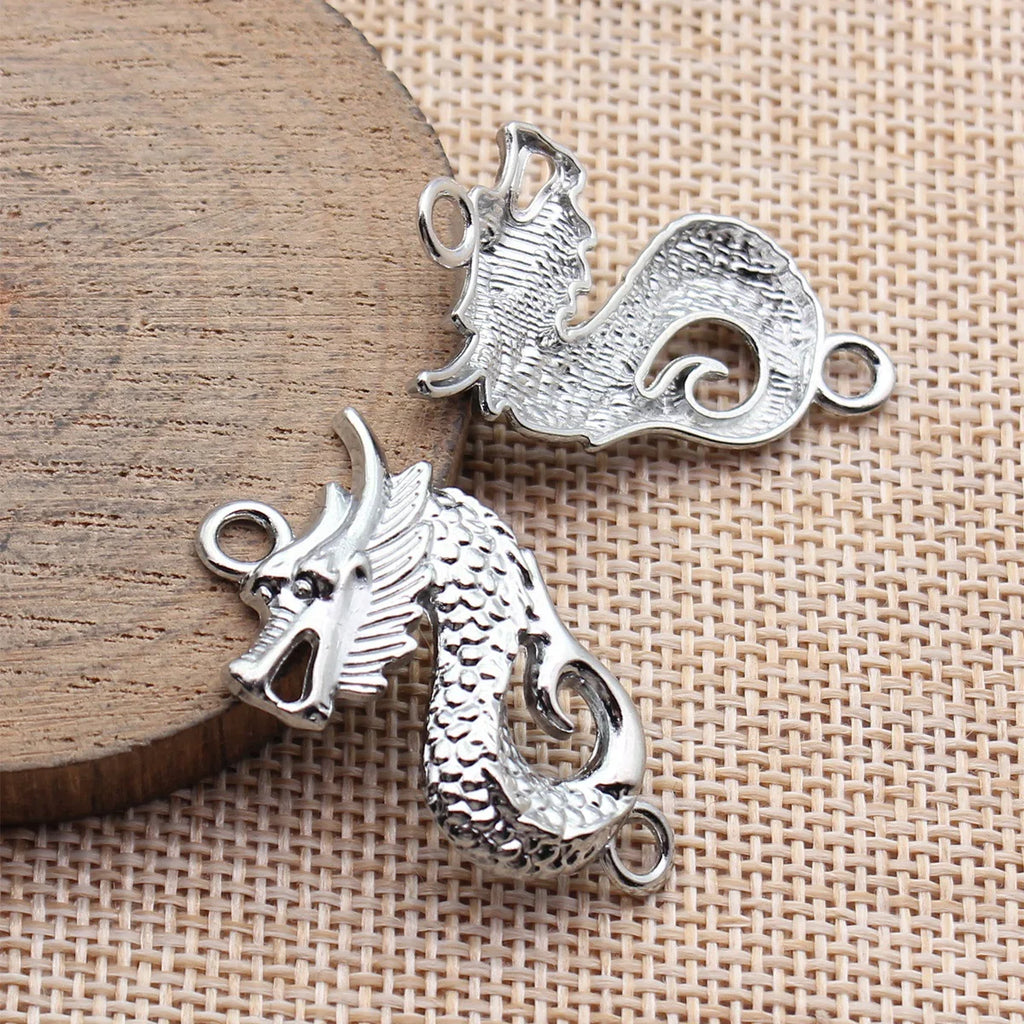 36x20mm 2.8g Multicolor Zinc Alloy Fishtail Dragon Fish Connector Charm for DIY Necklace Bracelet Jewelry Making
