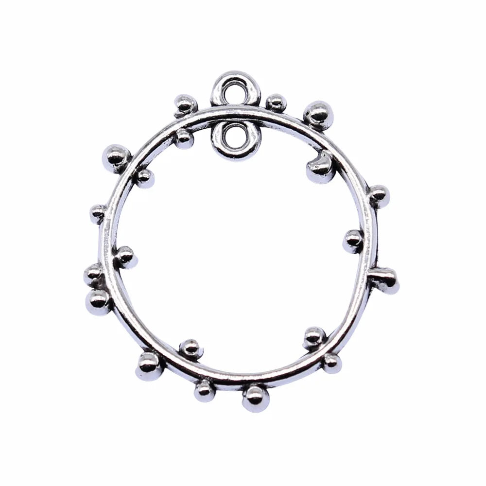 26x24mm 1.9g Antique Silver Zinc Alloy Earring Connector Charm for DIY Earrings Jewelry Making Findings