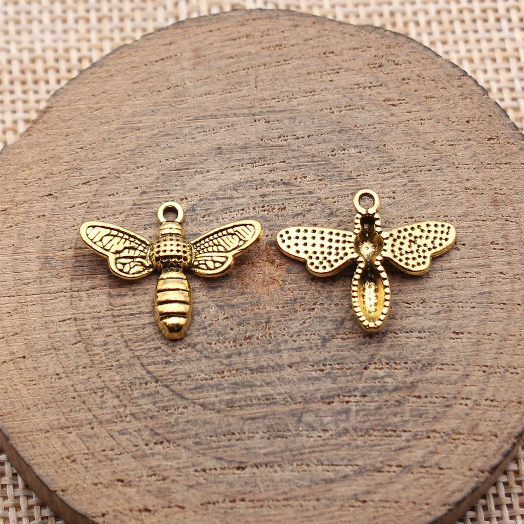 19x16mm 0.96g Multicolor Zinc Alloy Bee Charm Pendant for DIY Necklace Bracelet Jewelry Making