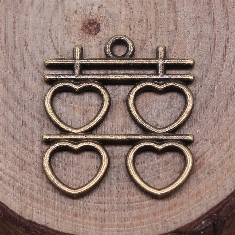 22x20mm 1.6g Multicolor Zinc Alloy Double Happiness Character Charm Pendant for DIY Wedding Jewelry