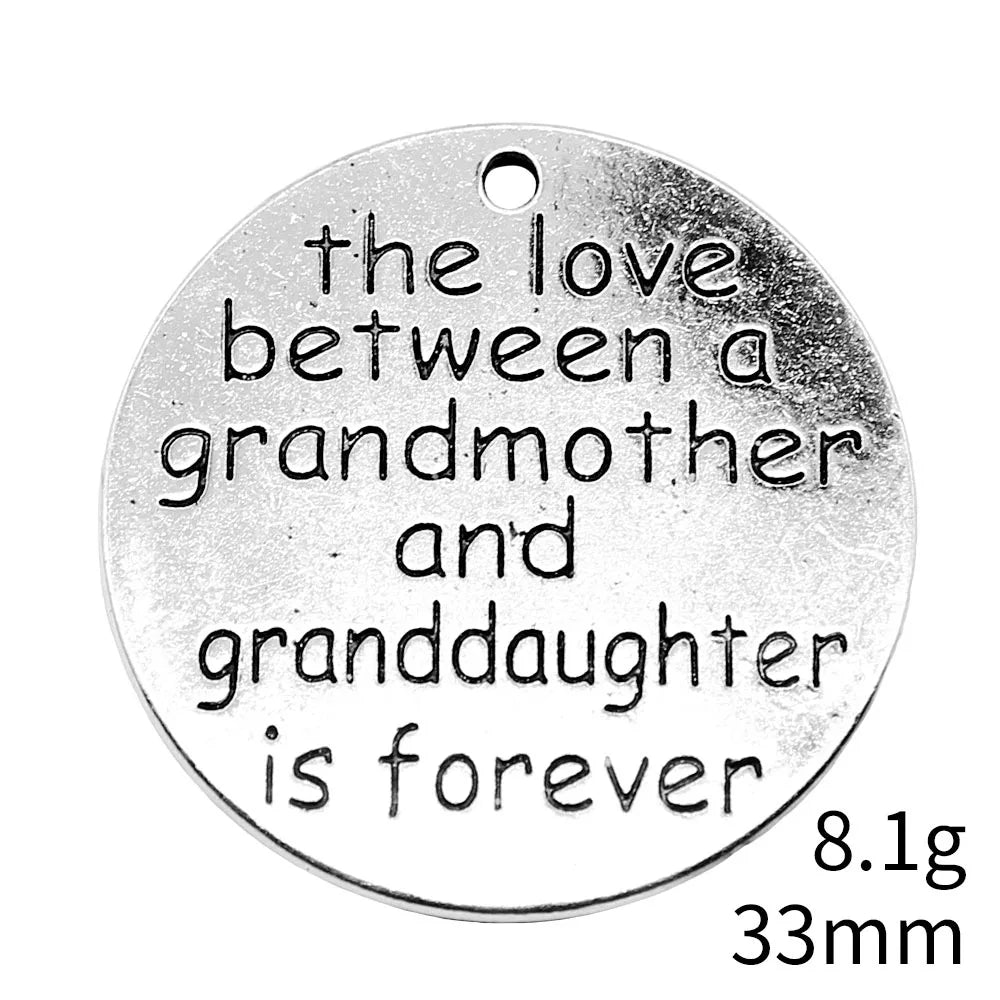 33x33mm 8.1g Antique Silver Zinc Alloy Word Tag Charm Pendant for DIY Necklace Bracelet Making