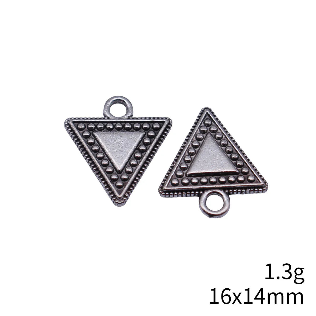 16x14mm 1.3g Multicolor Zinc Alloy Textured Inverted Triangle Cone Double Sided Charm Pendant for DIY Jewelry