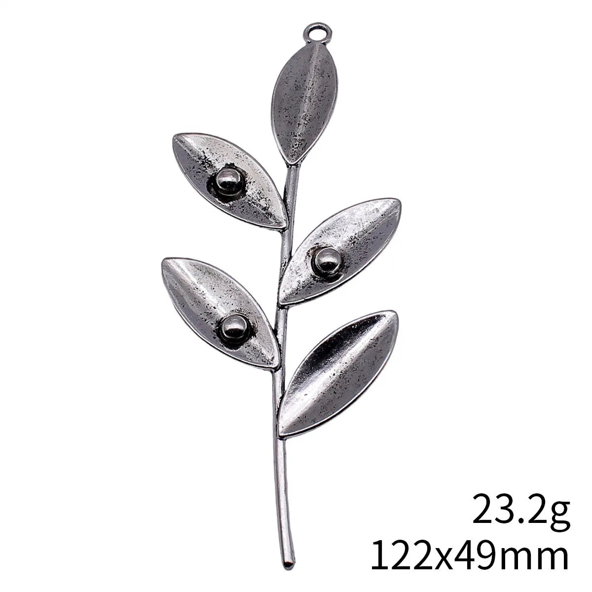 122x49mm 23.2g Antique Silver Zinc Alloy Olive Branch Charm Pendant for DIY Necklace Jewelry Making