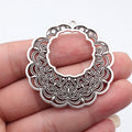 50x49mm 10g Antique silver zinc alloy hollow lace texture earring charms for DIY earring making
