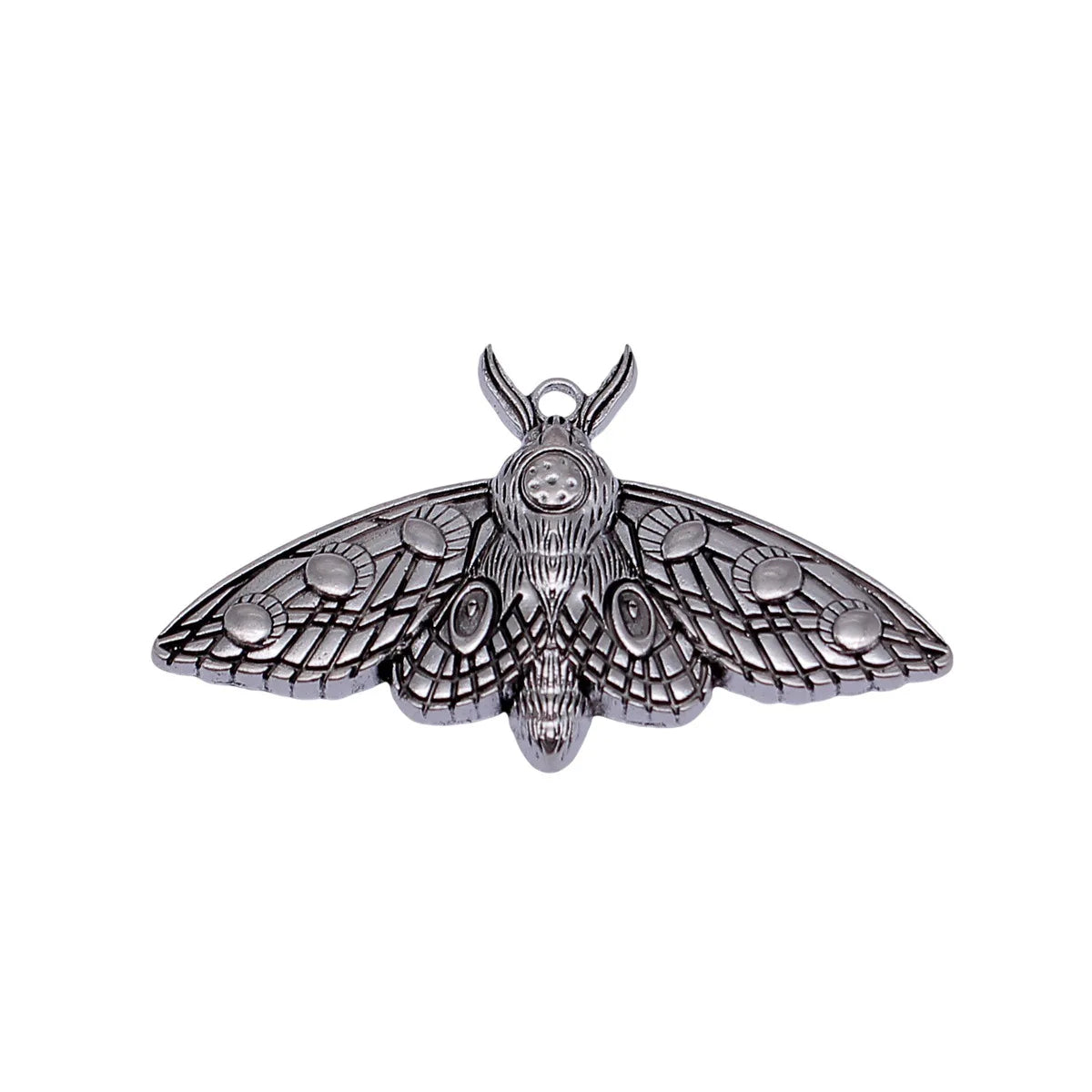 57x35mm 5.6g Antique Silver Zinc Alloy Moth Charm Pendant for DIY Gothic Necklace Jewelry Making