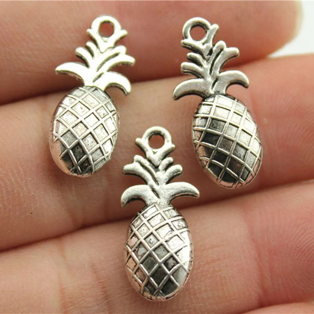 23x10mm 2.4g Antique Silver Zinc Alloy Pineapple Charm Pendant for Necklace Bracelet DIY Jewelry