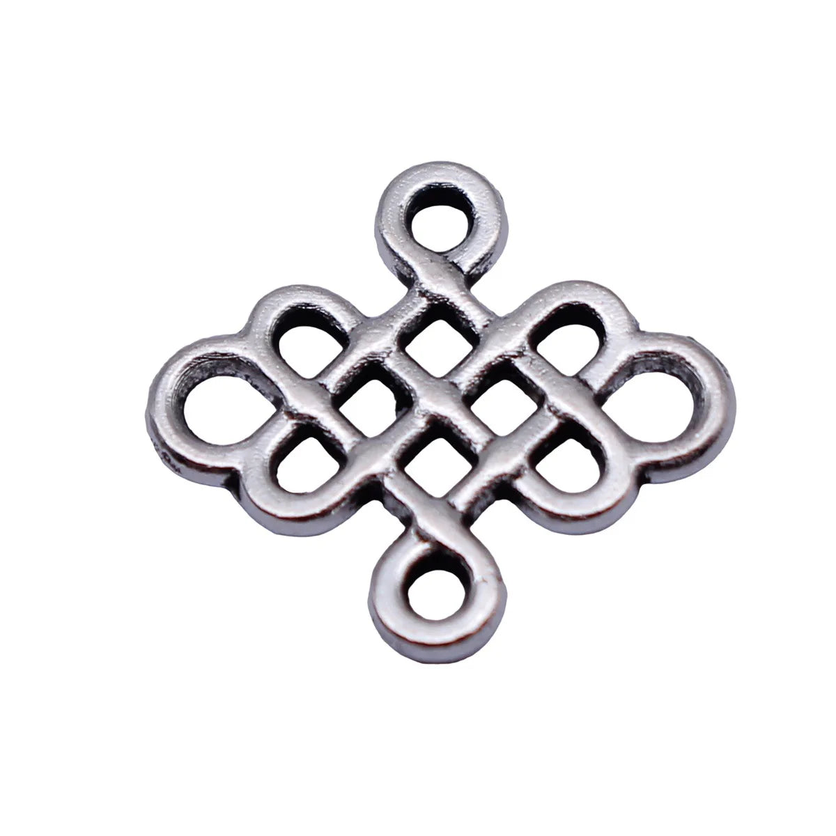 13x12mm 0.4g Antique Silver Zinc Alloy Hollow Chinese Knot connector charm for DIY jewelry making