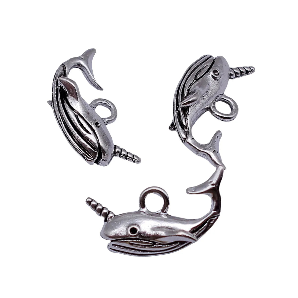19x10mm 2.2g Antique Silver Zinc Alloy Narwhal Charm Pendant for DIY Necklace Bracelet Jewelry Making