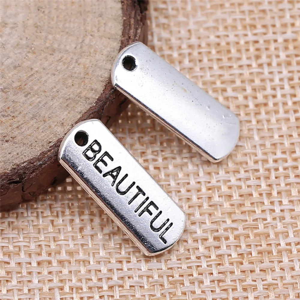 21x8mm 1.8g Multicolor Zinc Alloy BEAUTIFUL Letter Charm Pendant for DIY Bracelet Necklace Making