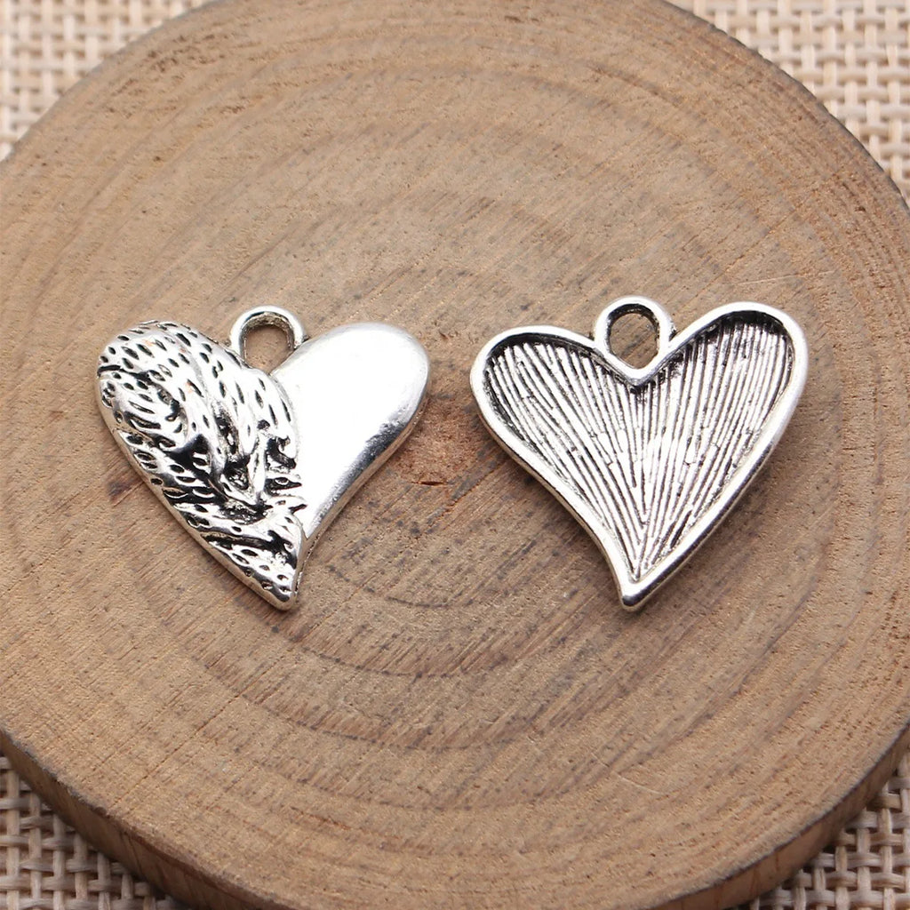 20x20mm 2.7g Antique Silver Zinc Alloy Winged Heart Wing Charm Pendant for DIY Necklace Bracelet Making