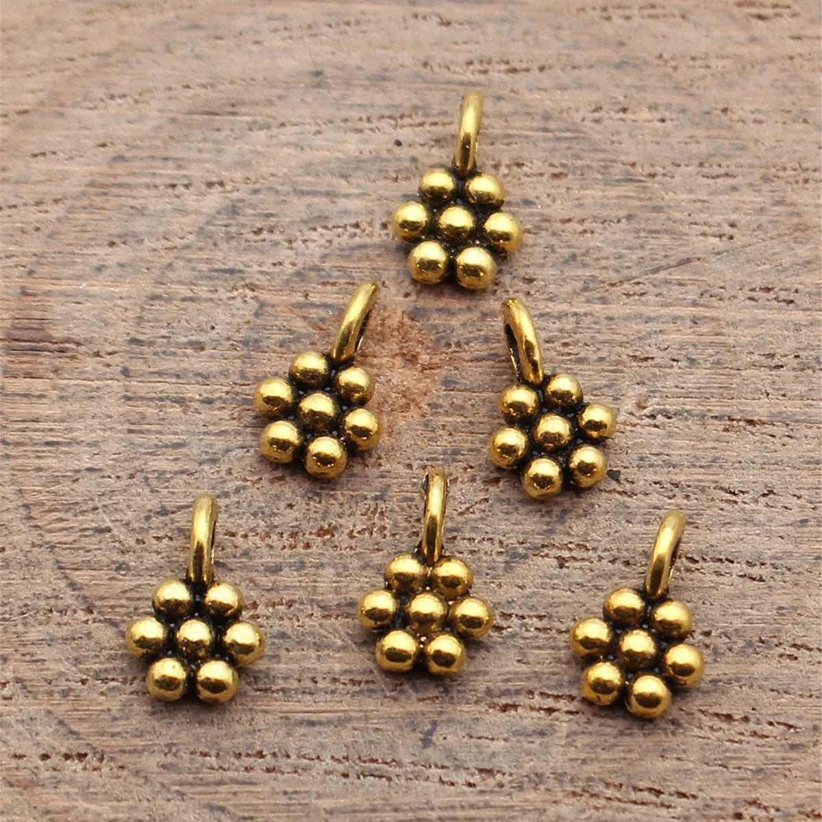 8.9x5.8mm 0.21g Multicolor Zinc Alloy Raised Dot Flower Charm Pendant for DIY Bracelet Necklace Making
