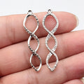 46x12mm 2.1g Antique Silver Zinc Alloy Hollow Spiral Infinity Symbol Charm Pendant for DIY Jewelry Making