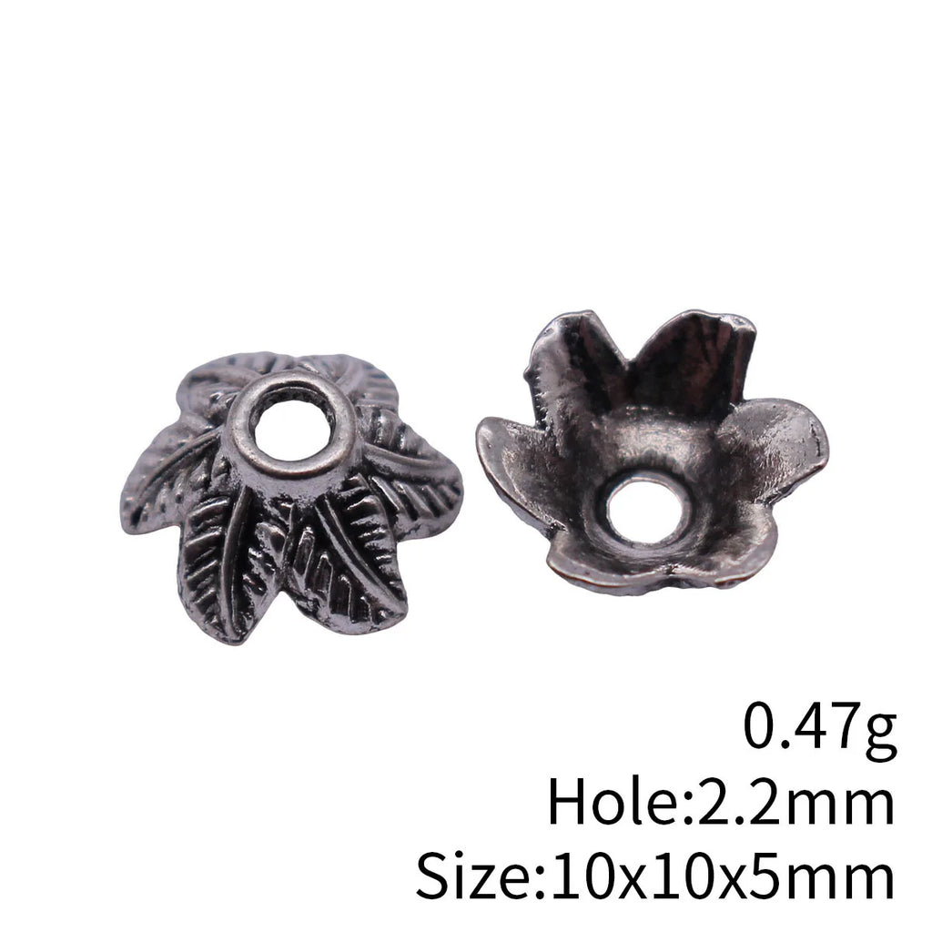 10x10x5mm 0.47g Multi-Color Zinc Alloy Leaf Bead Cap Flower Tray Charm Pendant for DIY Jewelry Making