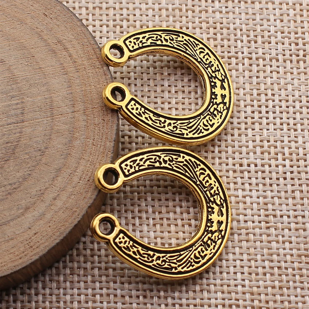 27x25mm 3.9g Iron Multicolor Horseshoe Double Sided charm pendant for DIY necklace bracelet jewelry accessories