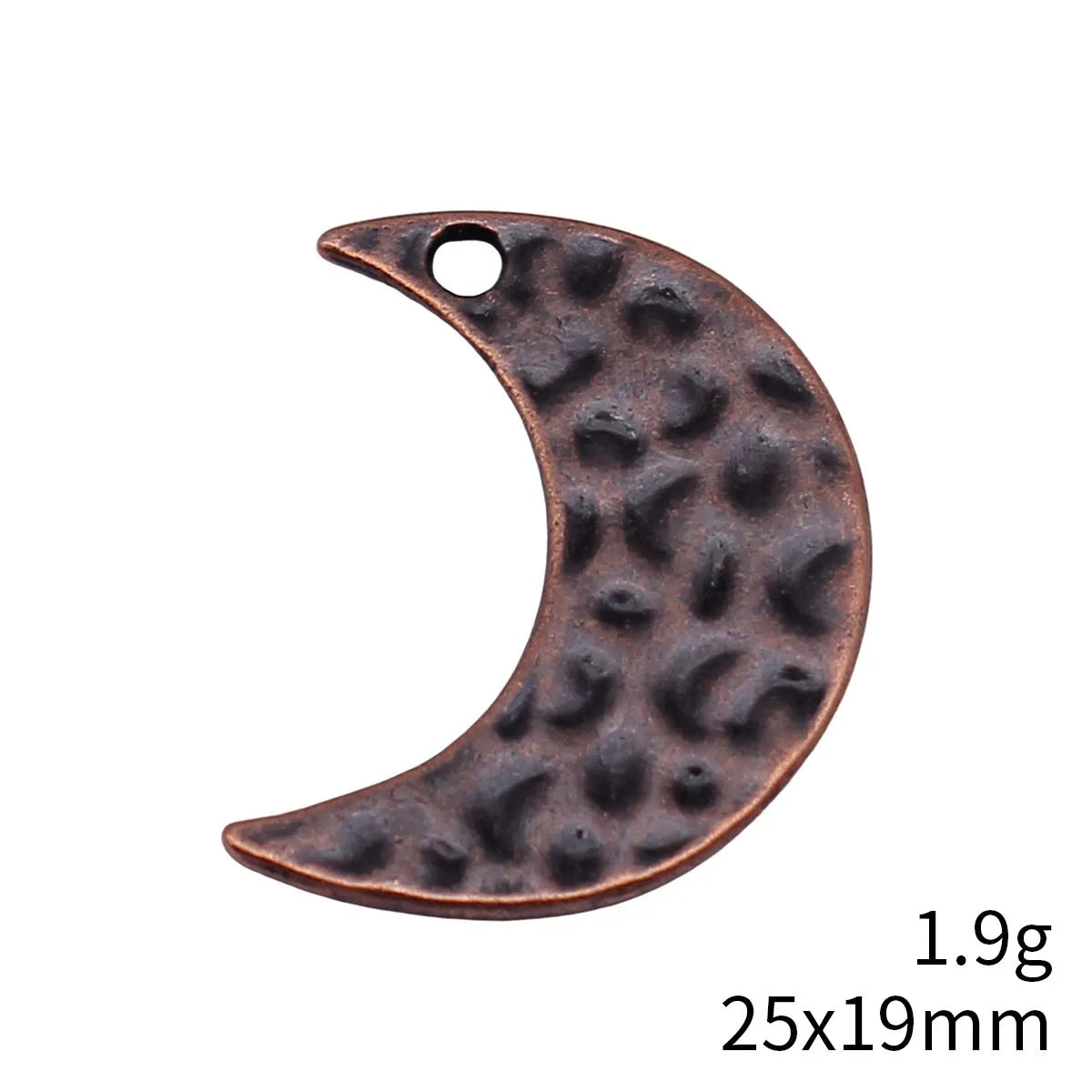 25x19mm 1.9g Multicolor Zinc Alloy Hammered Moon Charm Pendant for DIY Necklace Bracelet Jewelry Making